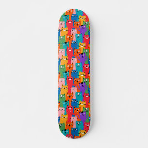 Farbiges Katzen-Muster Skateboard