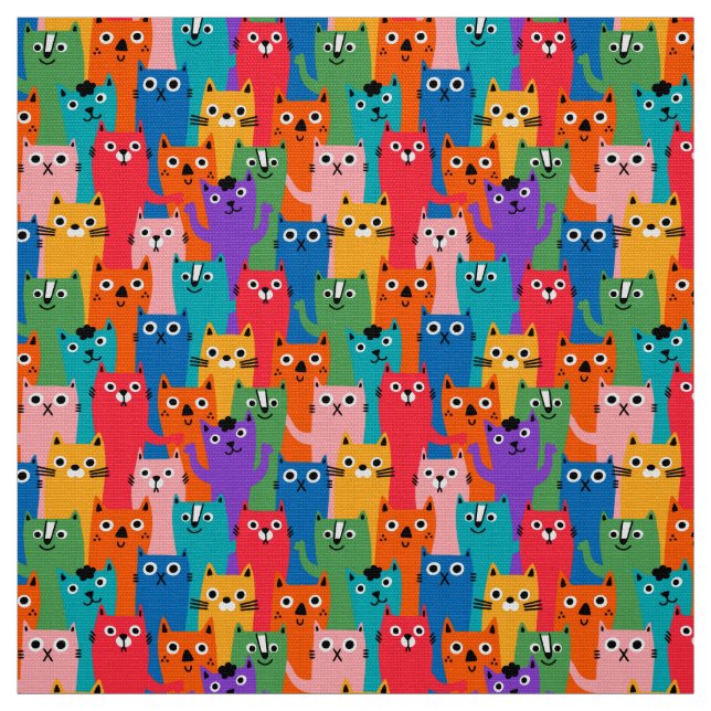 Farbiges Katzen Muster Stoff (Muster)