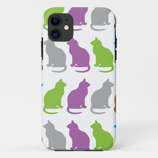 Farbiges Katzenmuster Case-Mate iPhone Hülle (Rückseite)