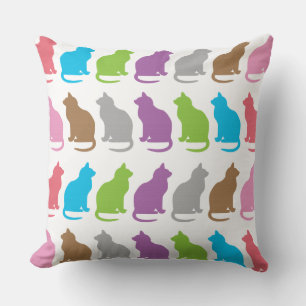 Farbiges Katzenmuster Kissen