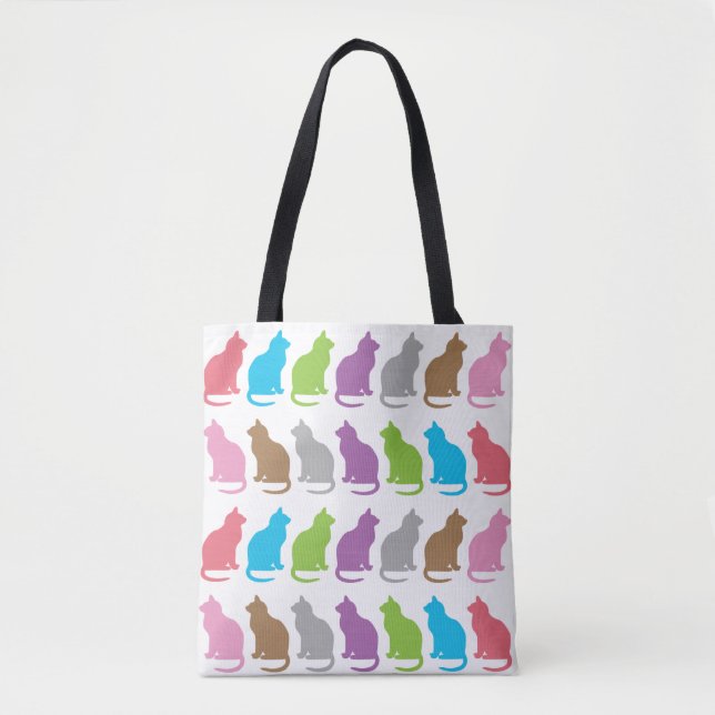 Farbiges Katzenmuster Tasche (Vorderseite)