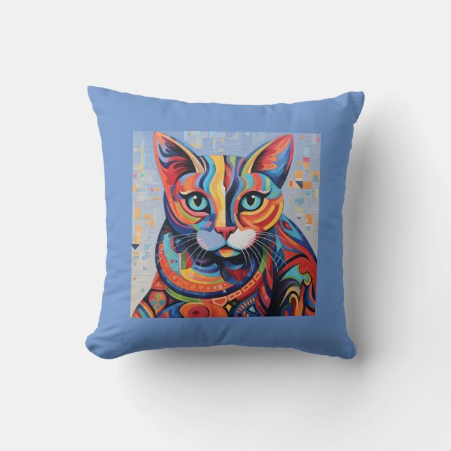 Farbiges Katzenpolster Kissen (Vorderseite)