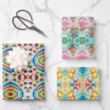 Farbiges Kids Wrapping Paper Set 3