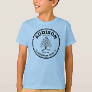 Farbiges Kindert-stück, schwarzes Addison Logo T-Shirt