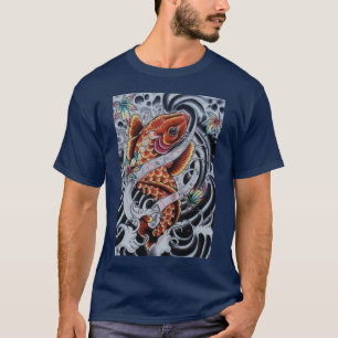 Farbiges KOI Tätowierungs-Blick T-Shirt