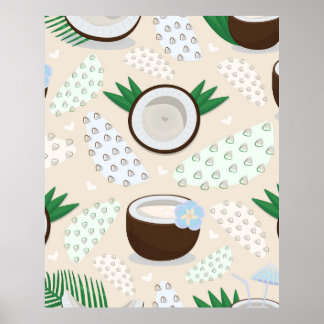 Farbiges Kokosmuster Poster