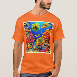 Farbiges Korallenriff-Design T-Shirt