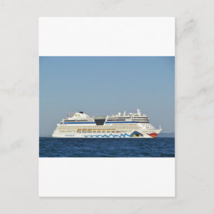 Farbiges Kreuzfahrtschiff Postkarte