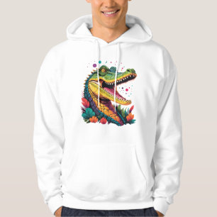 Farbiges Krokodil-Portrait Hoodie