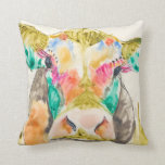 Farbiges Kuhdesign Kissen<br><div class="desc">Farbiges Kuhdesign. Künstler: Jennifer Goldberger. Bild-ID: 109109GG.</div>