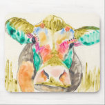 Farbiges Kuhdesign Mousepad<br><div class="desc">Farbiges Kuhdesign. Künstler: Jennifer Goldberger. Bild-ID: 109109GG.</div>