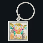 Farbiges Kuhdesign Schlüsselanhänger<br><div class="desc">Farbiges Kuhdesign. Künstler: Jennifer Goldberger. Bild-ID: 109109GG.</div>