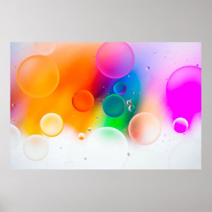 Farbiges künstlerisches Bild des Öltropfens auf Wa Poster