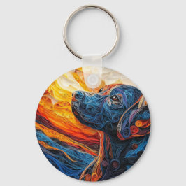 Farbiges Labrador Retriever Dog Portrait Schlüsselanhänger