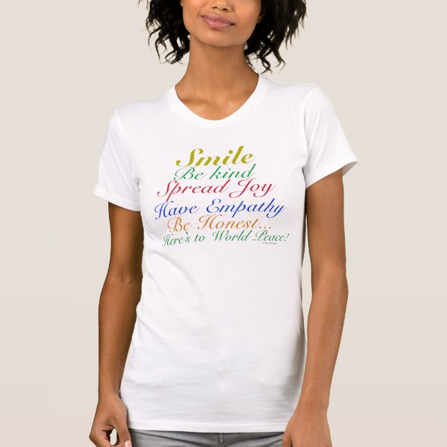 Farbiges Lächeln, Freude, Redewendungen des Weltfr T-Shirt (Vorderseite)