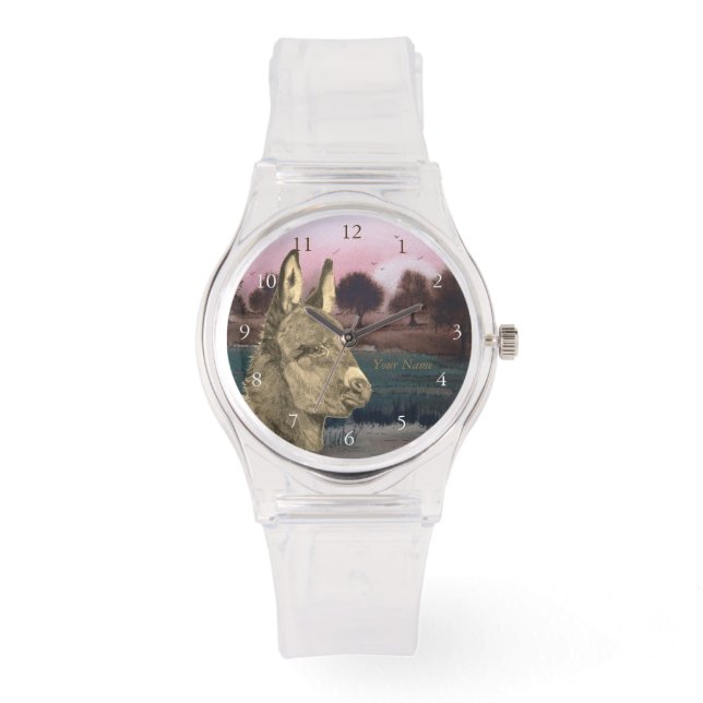 farbiges landschaftlich lebensechtes Bild des nied Armbanduhr (Vorderseite)