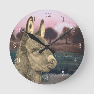 farbiges landschaftliches Lebensbild des niedliche Runde Wanduhr
