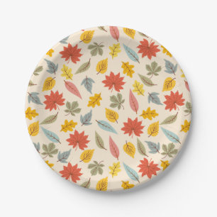 Farbiges Leaf Fall Pattern Pappteller