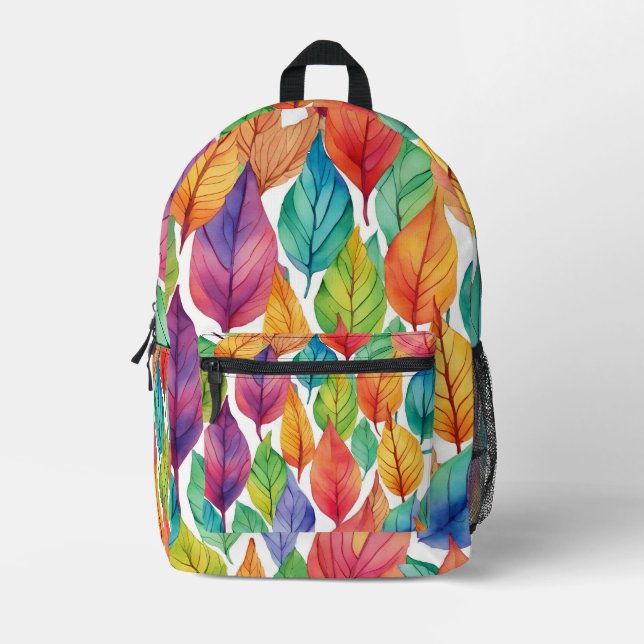 Farbiges Leaf-Muster Bedruckter Rucksack (Vorderseite)