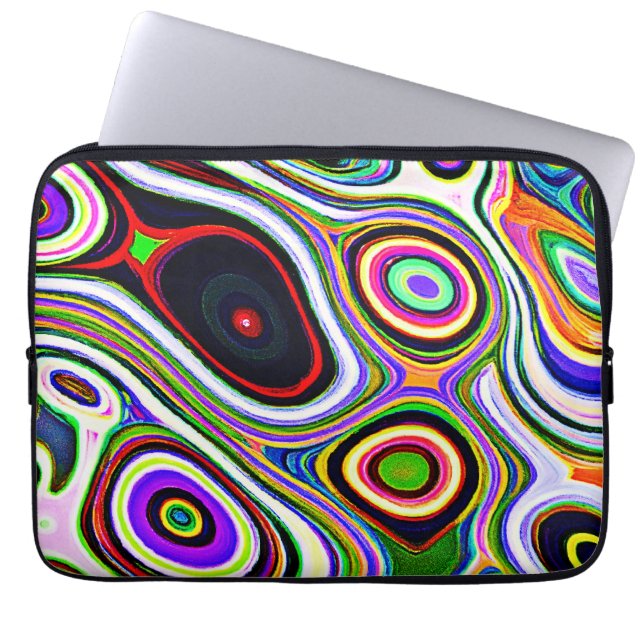 Farbiges, lebhaftes Abstraktionsmuster Laptopschutzhülle (Vorderseite)