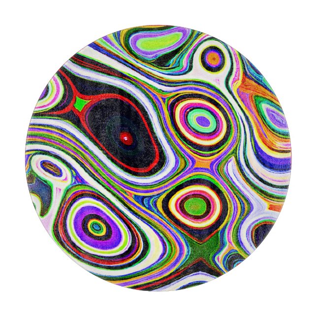 Farbiges, lebhaftes Abstraktionsmuster Schneidebrett (Vorderseite)