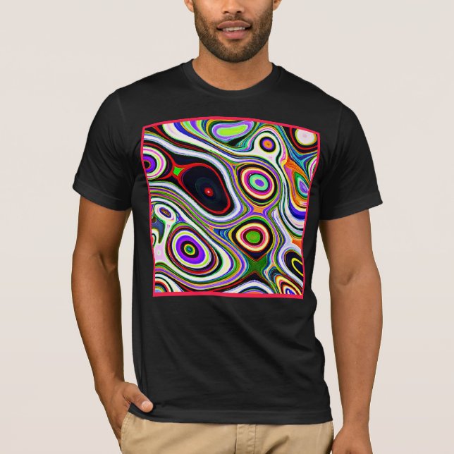 Farbiges, lebhaftes Abstraktionsmuster T-Shirt (Vorderseite)