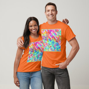 Farbiges, lebhaftes Abstraktionsmuster T-Shirt