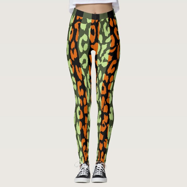 Farbiges Leopard-Skin-Muster #13 Leggings (Vorderseite)