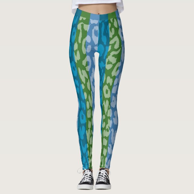 Farbiges Leopard-Skin-Muster #14 Leggings (Vorderseite)