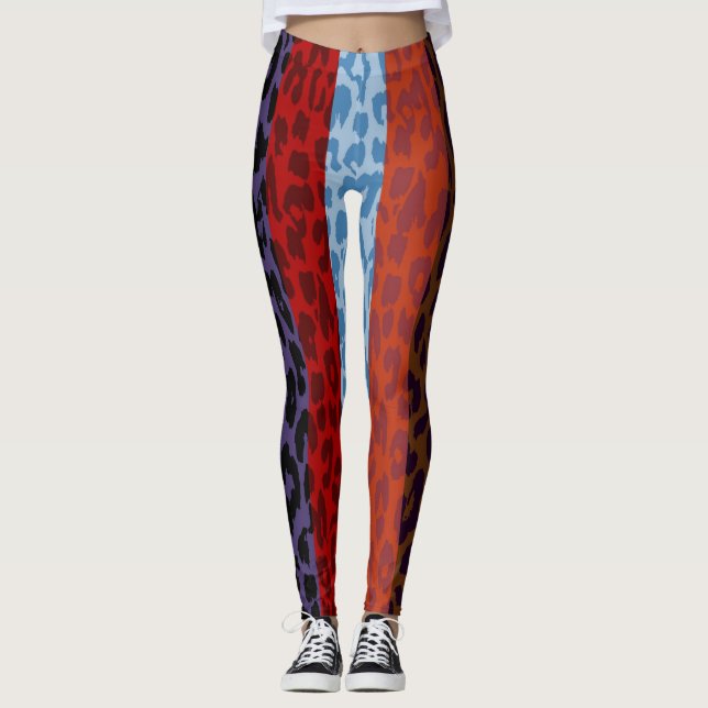Farbiges Leopard-Skin-Muster #32 Leggings (Vorderseite)