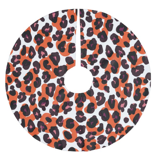 Farbiges Leopardenmuster: Nahtloses Design. Polyester Weihnachtsbaumdecke (Vorderseite)