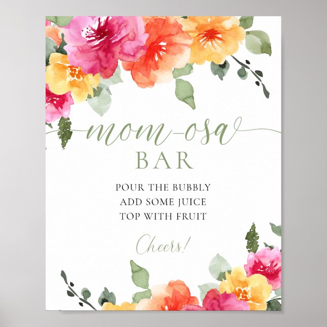 Farbiges, leuchtend blühendes MOMOSA-Bar Poster (Vorne)