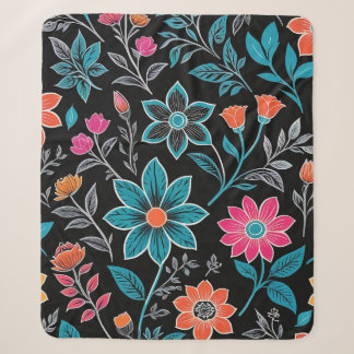 Farbiges Linoprint-Muster Sherpadecke