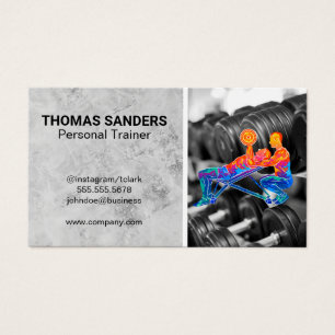 Farbiges Logo für Personal Trainer   Dumbells