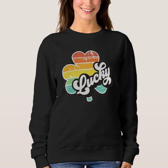 Farbiges Lucky-Kleeblatt Sweatshirt (Vorderseite)