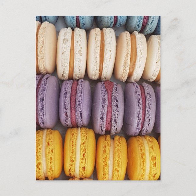 Farbiges Macaron Foto Postkarte (Vorderseite)