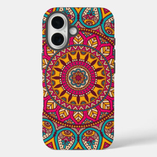 FARBIGES MANDALA-COVER iPhone 16 HÜLLE