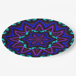 Farbiges Mandala Design Pappteller
