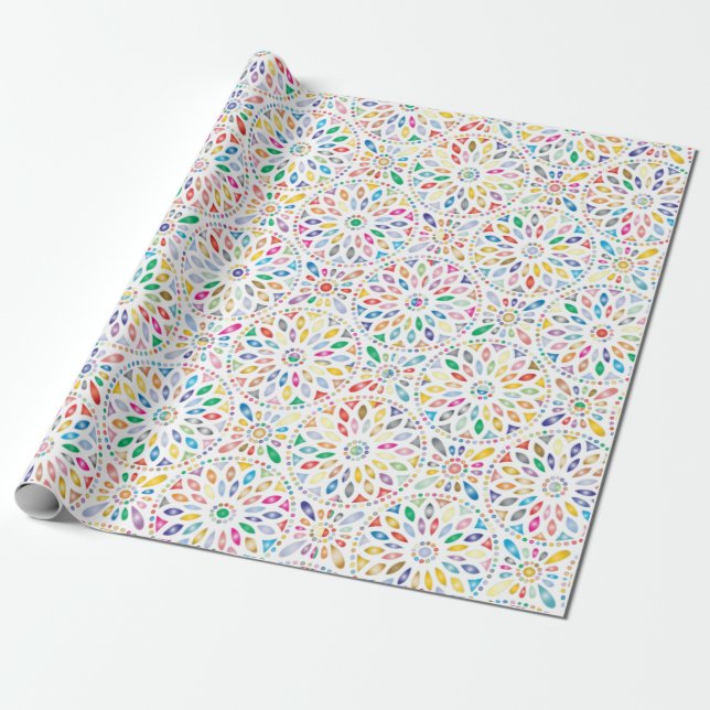 Farbiges Mandala-Packpapier Geschenkpapier (Ungerollt)