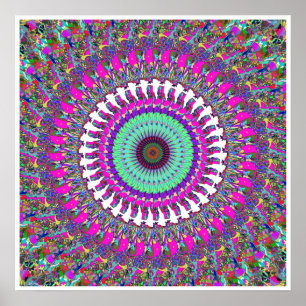 Farbiges Mandala von Symmetry Poster