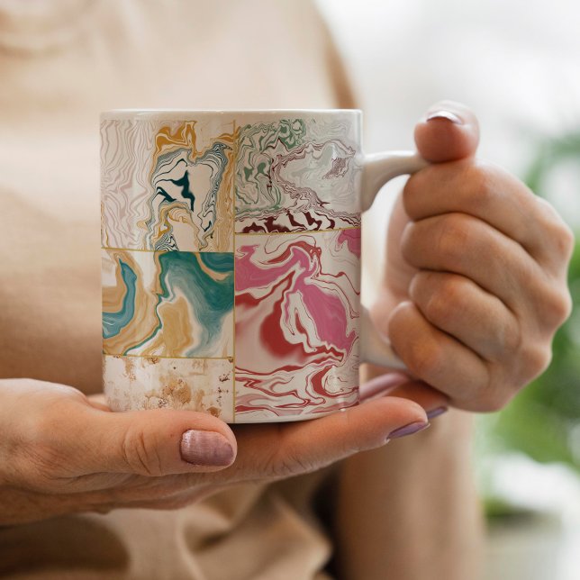 Farbiges Marmormuster Kaffeetasse (Von Creator hochgeladen)