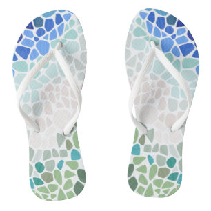 Farbiges Meerglas Flip Flops