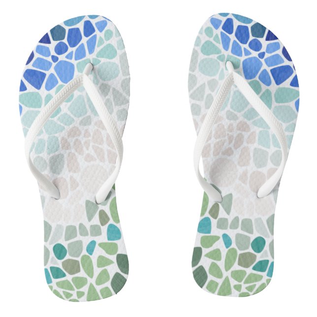 Farbiges Meerglas Flip Flops (Fußbett)
