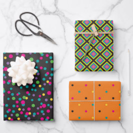 Farbiges mexikanisches Fiesta-Muster Geschenkpapier Set