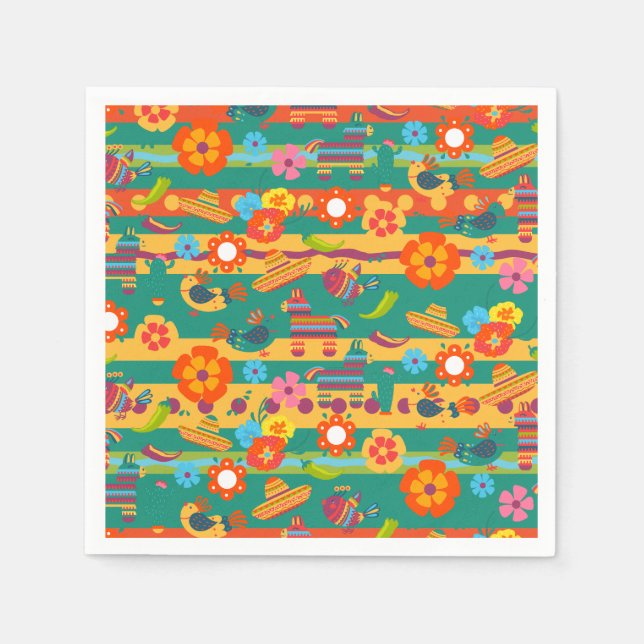 Farbiges mexikanisches Fiesta-Party Serviette (Vorderseite)