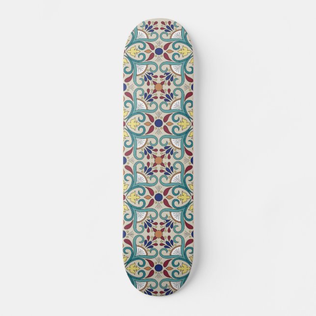 Farbiges mexikanisches Muster Skateboard (Vorderseite)
