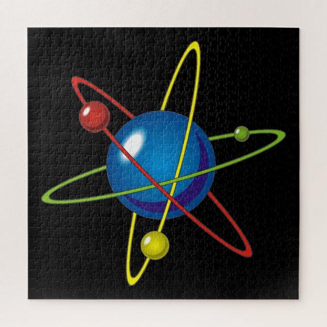 Farbiges Modell des Atom (Vertikal)