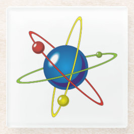 Farbiges Modell des Atom Glasuntersetzer