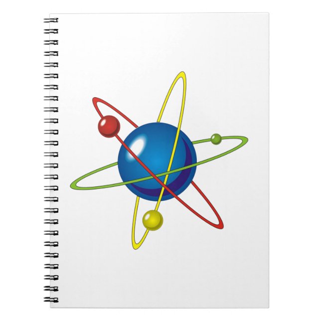 Farbiges Modell des Atom Notizblock (Vorderseite)