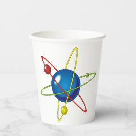 Farbiges Modell des Atom Pappbecher